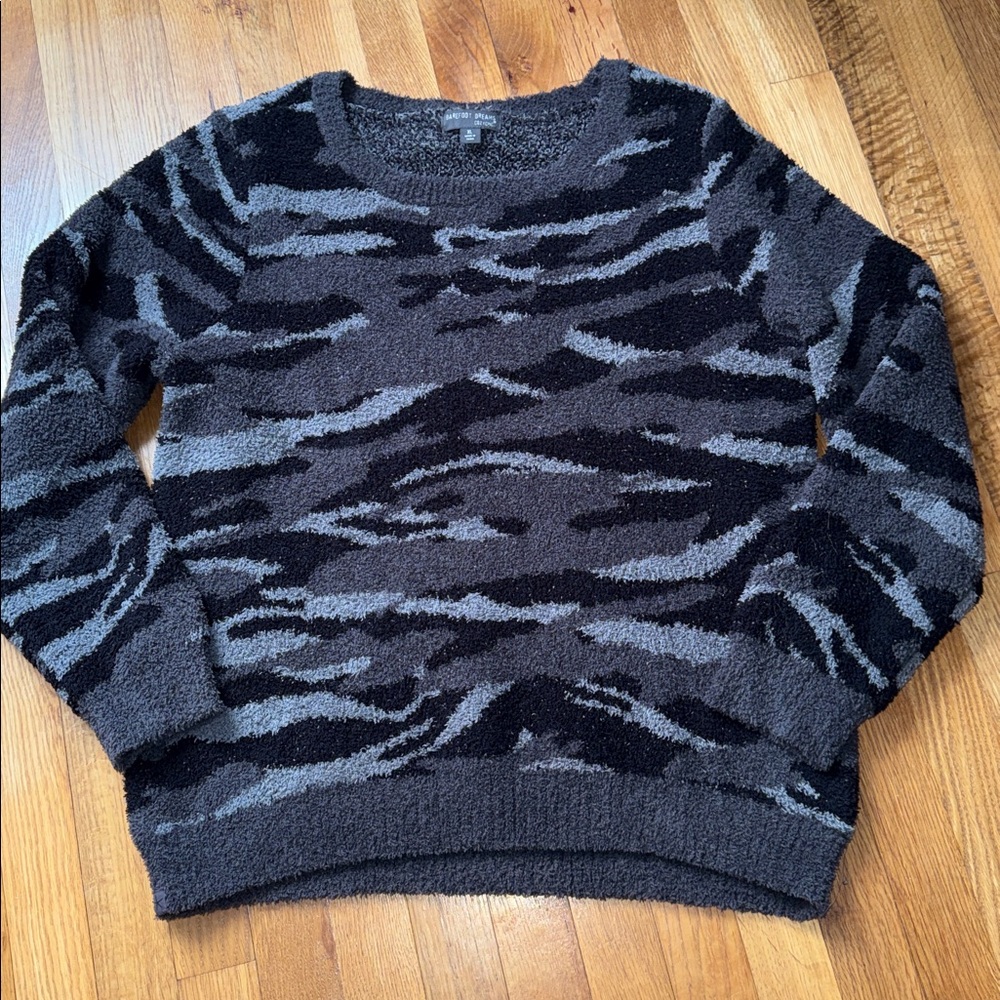 Barefoot Dreams Cozychic Carbon Camo Seaside Crewneck Pullover Size XL - Picture 2 of 4